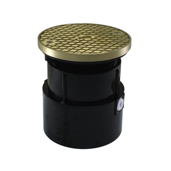 Jones Stephens 4in ABS Over Pipe Fit Base Cleanout with 3-1/2in Plastic Spud and 5in Nickel Bronze Cover with Ring C59215 - main